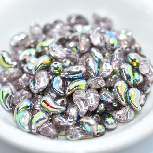 30 Beads - Zoliduo Right Rosaline Vitrail - Czech Glass