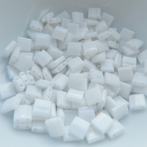 5MM Tila 5g Two Hole Beads Opaque White Miyuki No. 402