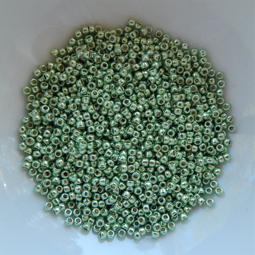 11/o TOHO Seed Beads PermaFinish Galvanized Seafoam 25 grams