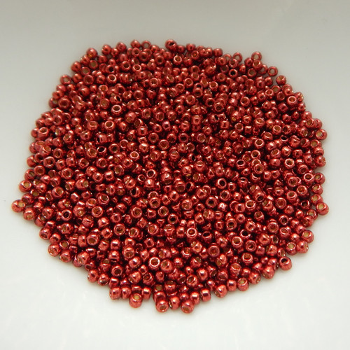 11/0 TOHO 25 grams Seed Beads PermaFinish - Galvanized Brick Red No. PF564