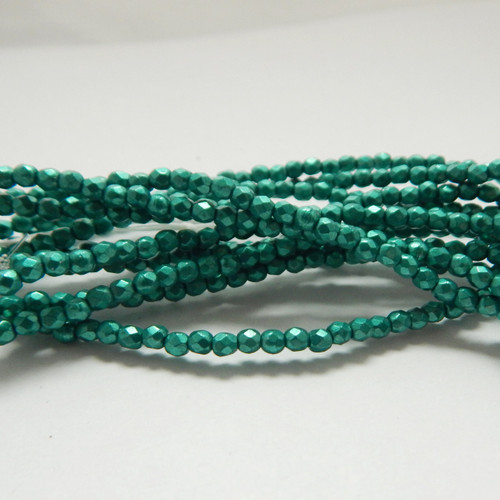 100 Beads - Fire Polished Faceted 2mm Czech Glass Saturated Metallic Arcadia