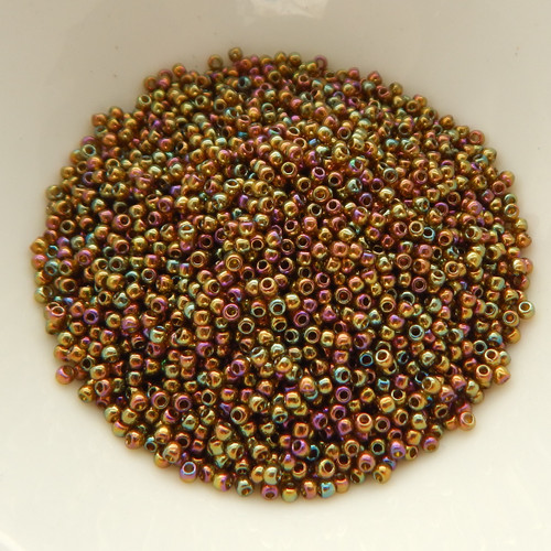 11/0 TOHO 25 grams Gold Lustered Dark Topaz Seed Beads No. 459