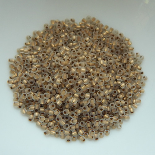 11/0 TOHO 25 grams Seed Beads Gold-Lined Frosted Crystal No. 989f