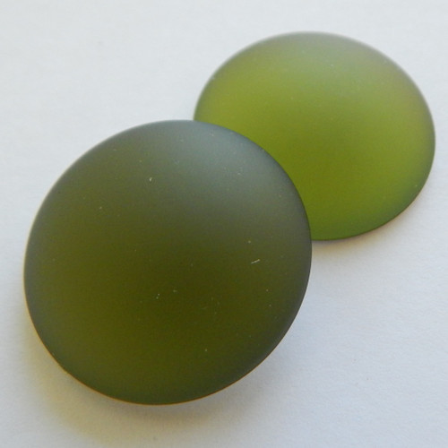 12mm Lunasoft Cabochon - Olivine - Quantity 2 - Luna Lucite Cabochon