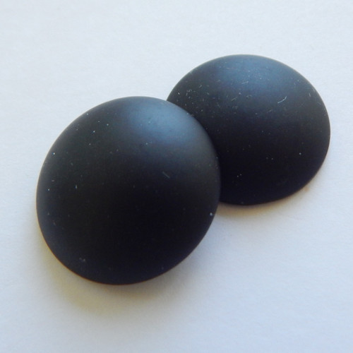 24mm Lunasoft Cabochon - Opaque Black - Quantity 1 - Luna Lucite Cabochon