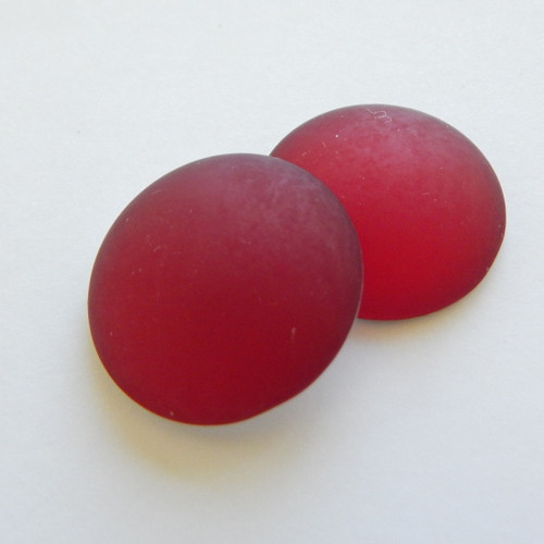 12mm Lunasoft Cabochon - Garnet - Quantity 2 - Luna Lucite Cabochon