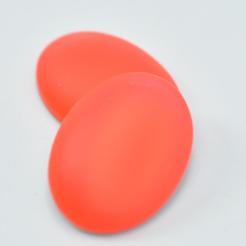 25x18mm Oval Lunasoft Cabochon - Neon Orange Red - Quantity 1 - Luna Lucite Cabochon