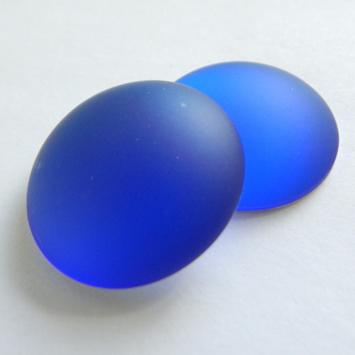 12mm Lunasoft Cabochon - Cobalt Blue - Quantity 2 - Luna Lucite Cabochon