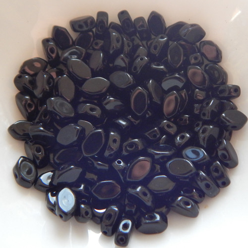 30 Beads - Paros® par Puca® Paris - Jet - Czech Glass
