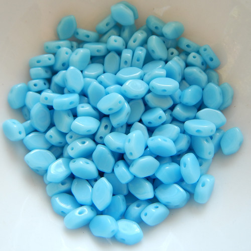 30 Beads - Paros® par Puca® Paris - Opaque Aqua - Czech Glass