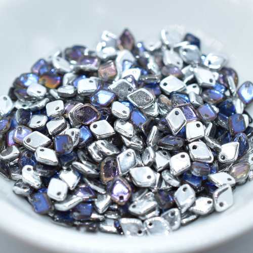 5mm Dragon® Scale Drop 5 grams Crystal Bermuda Blue Czech Glass Beads