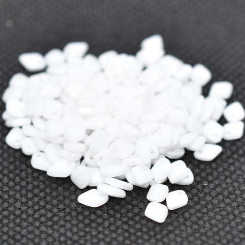 5mm Dragon® Scale Drop 5 grams Chalk White Czech Glass Beads