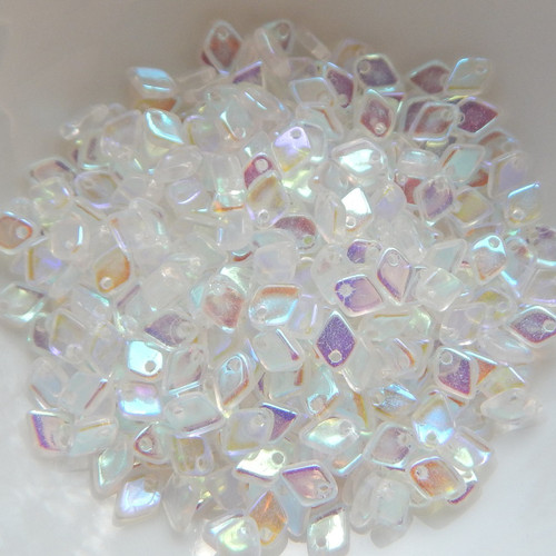 5mm Dragon Scale Drop Crystal AB (5 Grams) Czech Glass Beads