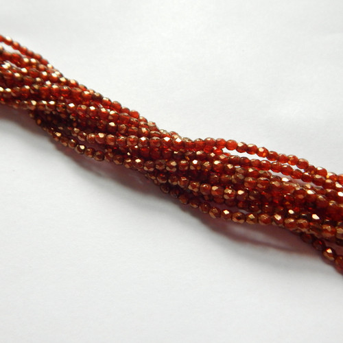 2mm (100 beads) Fire Polished Faceted - Sunset Maple - Czech Glass