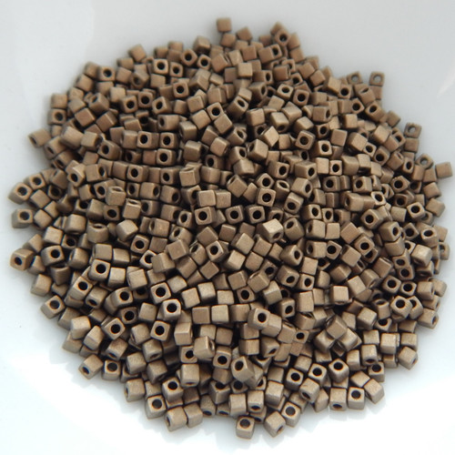 1.8mm Miyuki Cube 10g Matte Metallic Dark Bronze Glass Seed Bead No. 2006