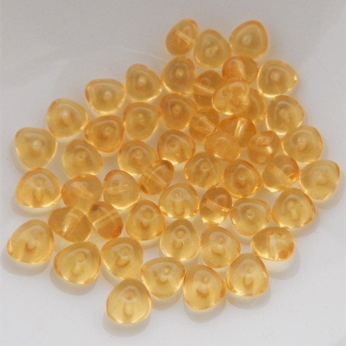 4x6mm Potato Pebble Beads (50 beads) Czech Glass Pressed Beads (Topaz)
