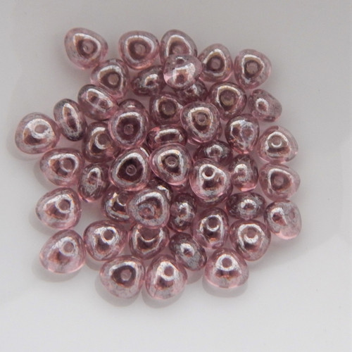 4x6mm Potato Pebble Beads (50 beads) Czech Glass Pressed Beads (Amethyst Shimmer)