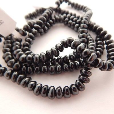 4x6mm Potato Shaped Glass Pearl Dk Gray Black (50 Beads) Czech Glass Beads