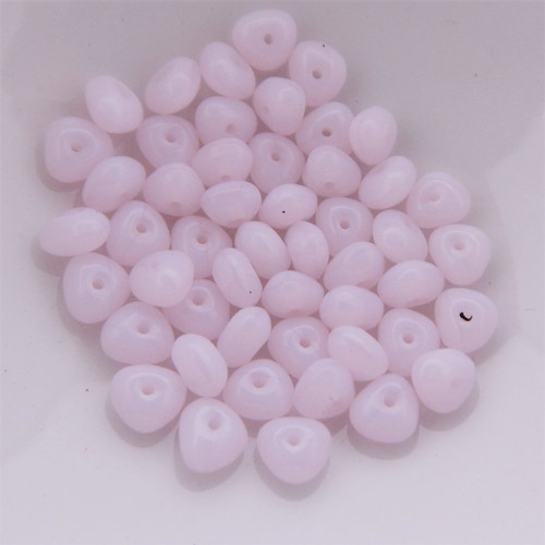 4x6mm Potato Pebble Beads (50 beads) Czech Glass Pressed Beads (Rose Alabaster)