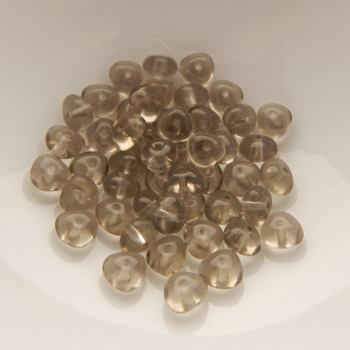 4x6mm Potato Pebble Beads (50 beads) Czech Glass Pressed Beads (Black Diamond)