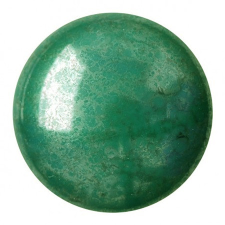 Cabochon Par Puca® 25mm Opaque Green Luster (1 Piece) Czech Glass Cab
