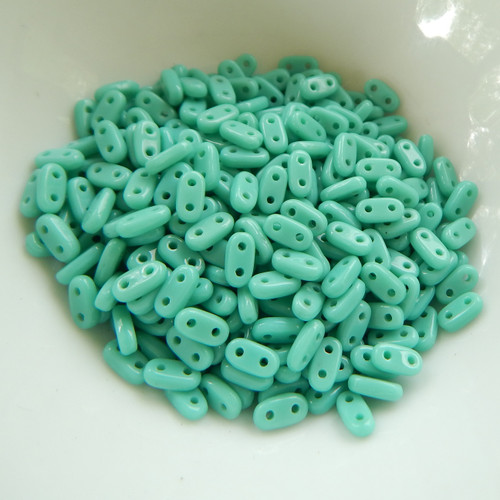 5 grams - CzechMate Bar Bead Turquoise - 6x2mm Czech Glass