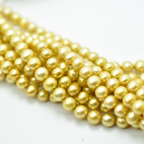 6-7mm Freshwater Cultured Pearl, Yellow Green Potato Shape