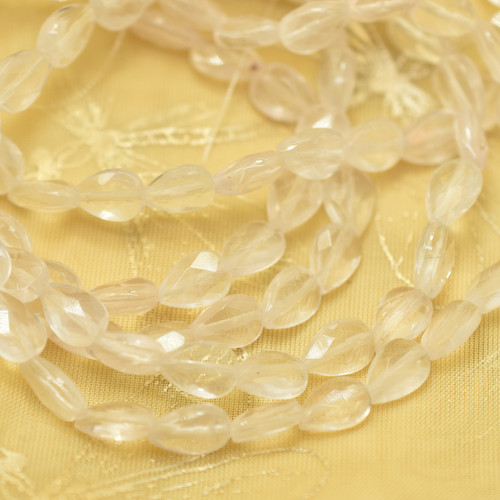 7x10mm faceted Pear Shape Rose Quartz Beads , 24 Beads