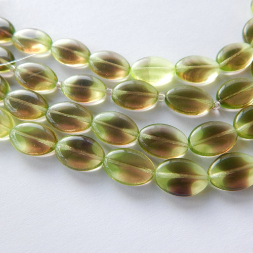 11x16mm Smooth Oval Jonquil Dark Amethyst (10 beads) Czech Glass Beads