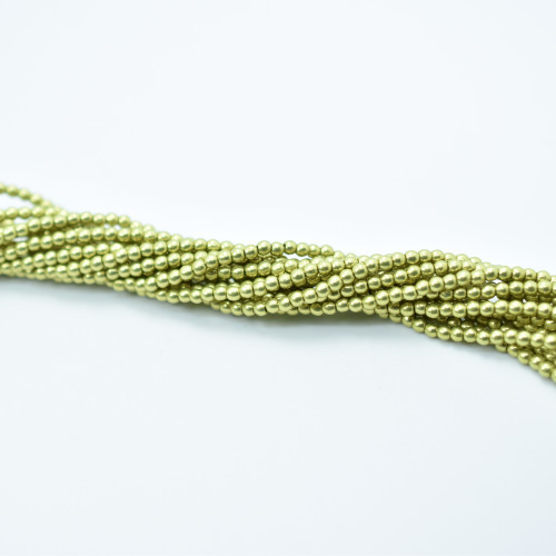 100 Beads - 2mm Druk -Saturated Metallic Primrose Yellow - Czech Glass Rounds