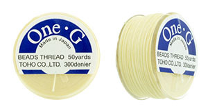 Cream TOHO One-G Nylon Beading Thread 50 Yard Spool - (1 Spool)
