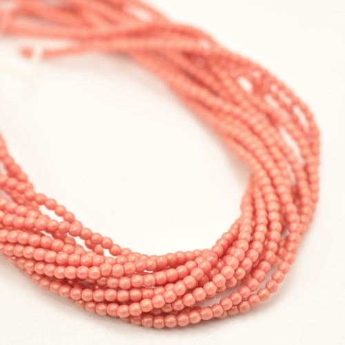 100 Beads - 2mm Druk - Pacifica Strawberry - Czech Glass Rounds