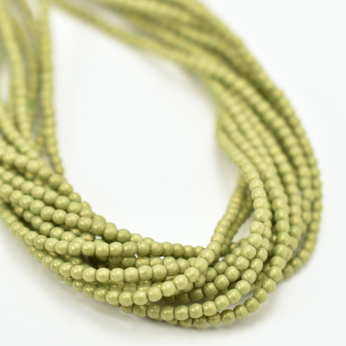 100 Beads - 2mm Druk - Pacifica Avacado - Czech Glass Rounds