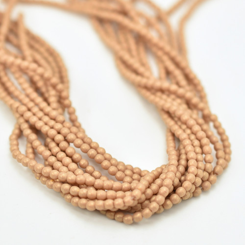 100 Beads - 2mm Druk - Pacifica Macadamia - Czech Glass Rounds