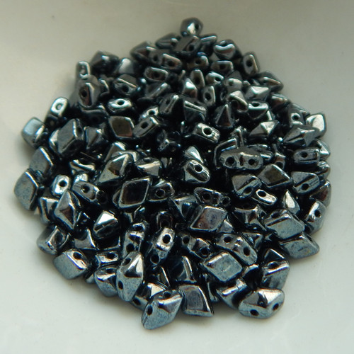 4x6mm DiamonDuo™ MINI Hematite (50 beads) Czech Glass