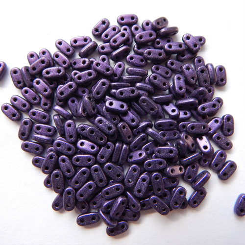 Czechmate Bar Beads Metallic Suede Purple 10 grams