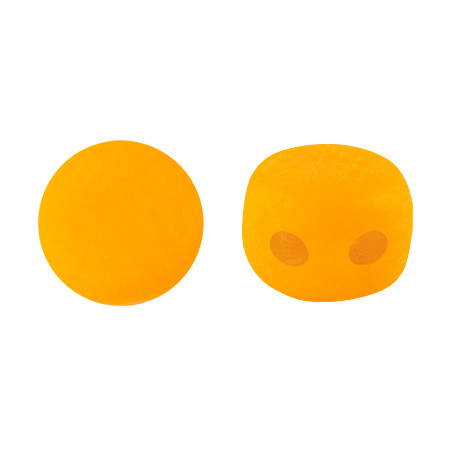 Kalos® par Puca® (50 beads) 2-Hole 4x3mm Drum Shape - Frost Tangerine Matte - Czech Glass