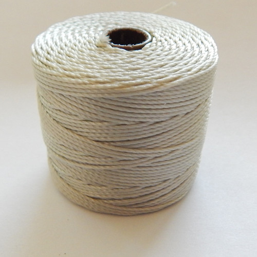 Light Grey, Oyster - S-Lon Tex 210 Nylon bead Cord, 77 Yards, 1 Spool, Kumihimo, Macrame, Crochet, Stringing