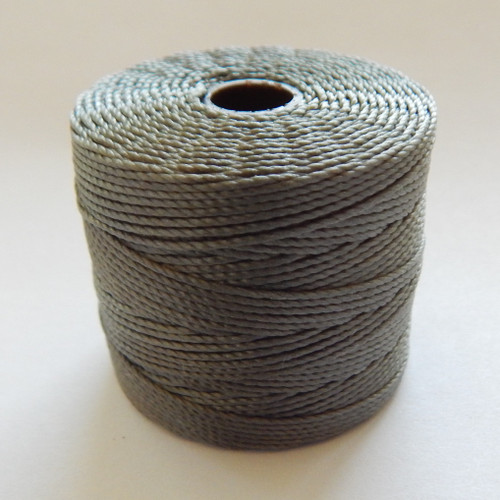 Gunmetal - S-Lon Tex 210 Nylon bead Cord, 77 Yards, 1 Spool, Kumihimo, Macrame, Crochet, Stringing