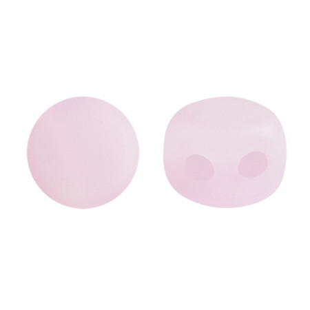 Kalos® par Puca® (50 beads) 2-Hole 4x3mm Drum Shape - Frost Sweet Pink Matte - Czech Glass