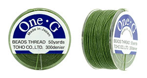 Green TOHO One-G Nylon Beading Thread 50 Yard Spool - (1 Spool)