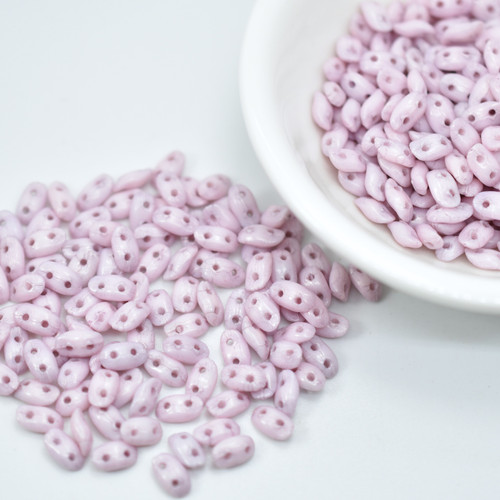 Wave 3x7mm Bead, Chalk Lilac Luster, 5 Grams - Czech Glass Beads