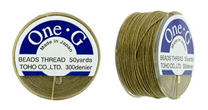 Sand Ash TOHO One-G Nylon Beading Thread 50 Yard Spool - (1 Spool)