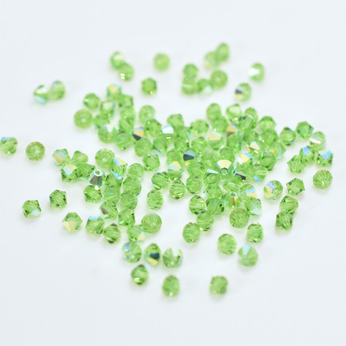 Preciosa 4mm Bicone M.C. Crystal Peridot AB (24 Beads)