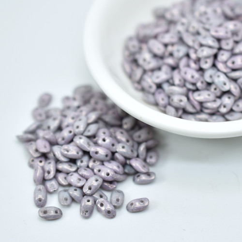Wave 3x7mm Bead, Chalk Vega Luster, 5 Grams - Czech Glass Beads