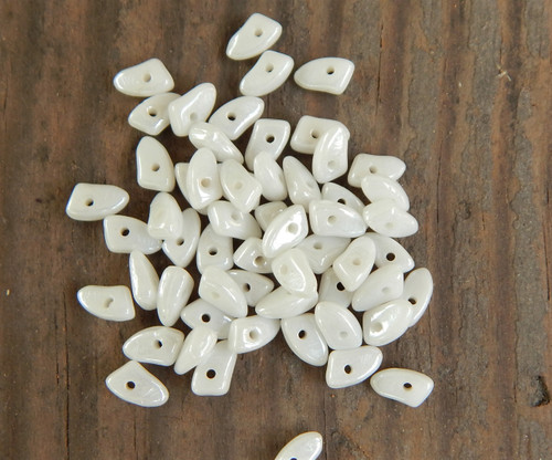 Prong Beads Opaque White Luster 5 grams