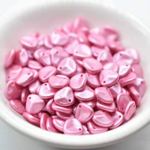30 Beads - Rose Petal 8x7mm - Pastel Pink - Czech Glass