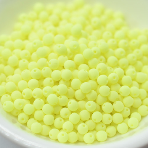 100 Beads - 3mm Druk Bondeli Yellow, Czech Glass Rounds