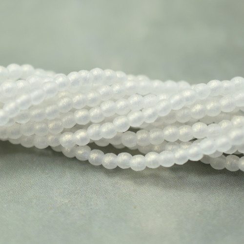 100 Beads - 2mm Round - Sueded Gold Crystal - Czech Glass