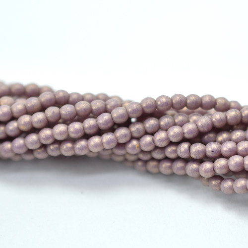 100 Beads - 2mm Round - Pacifica Fig - Czech Glass